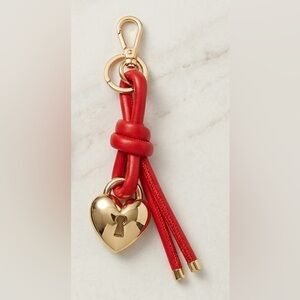 Gold and Red Heart Keychain/ Bag Charm